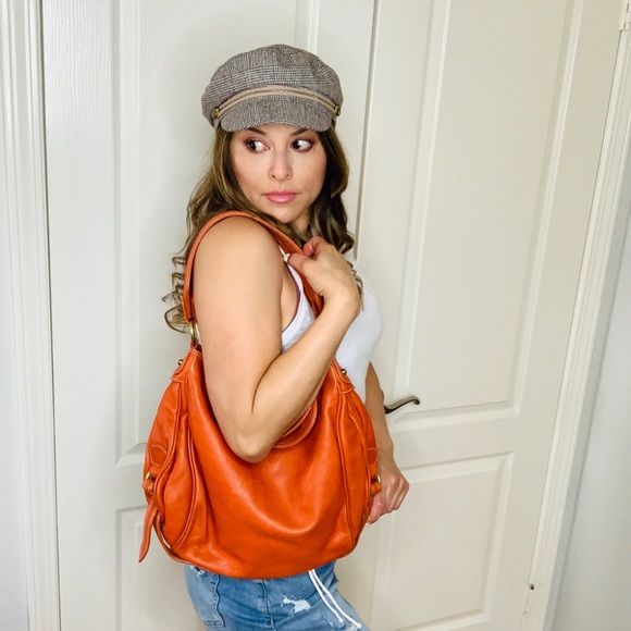 🌸Christopher Kon Orange leather hobo bag - Picture 3 of 11